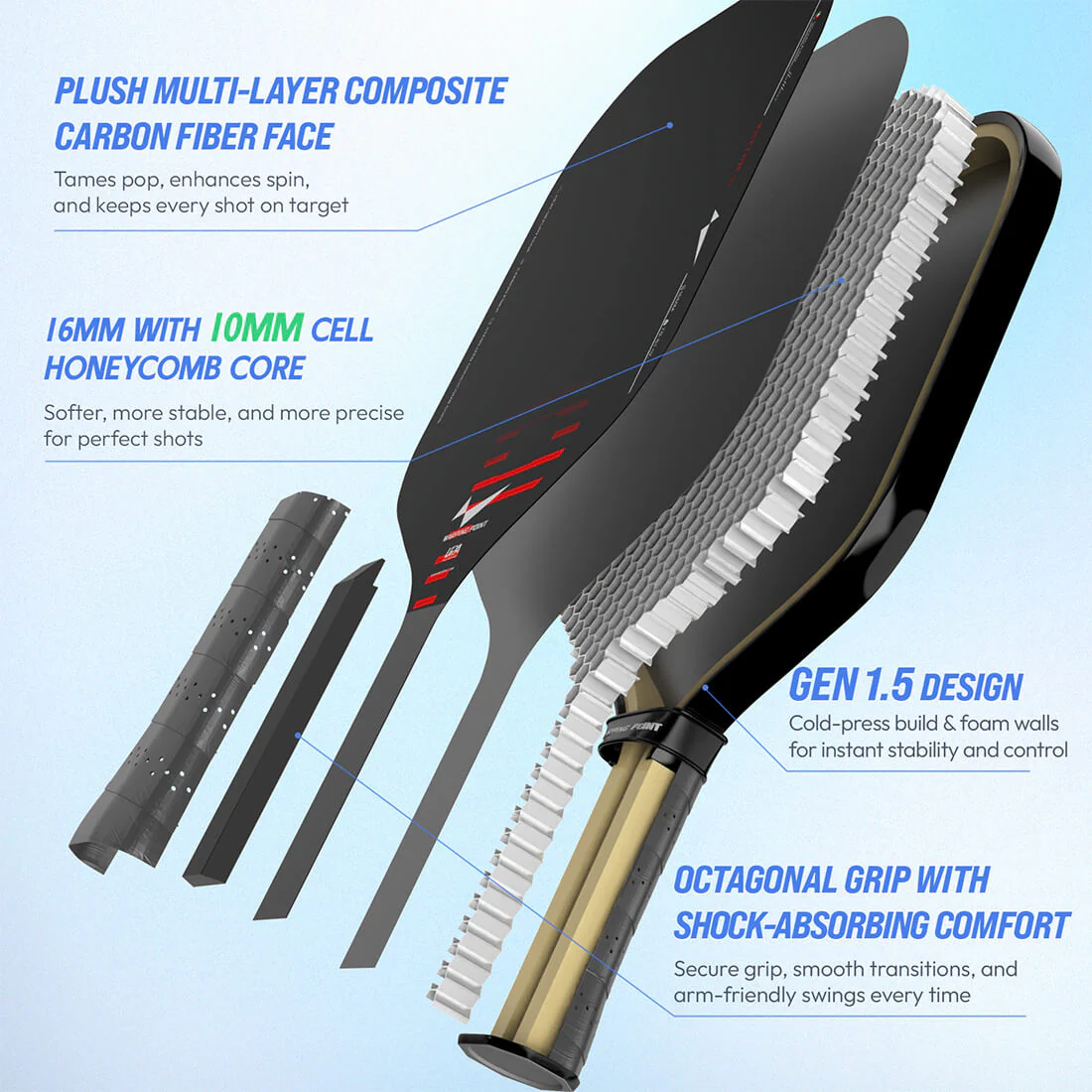 Rhythm Pickleball Paddle - Wide body - Image 5
