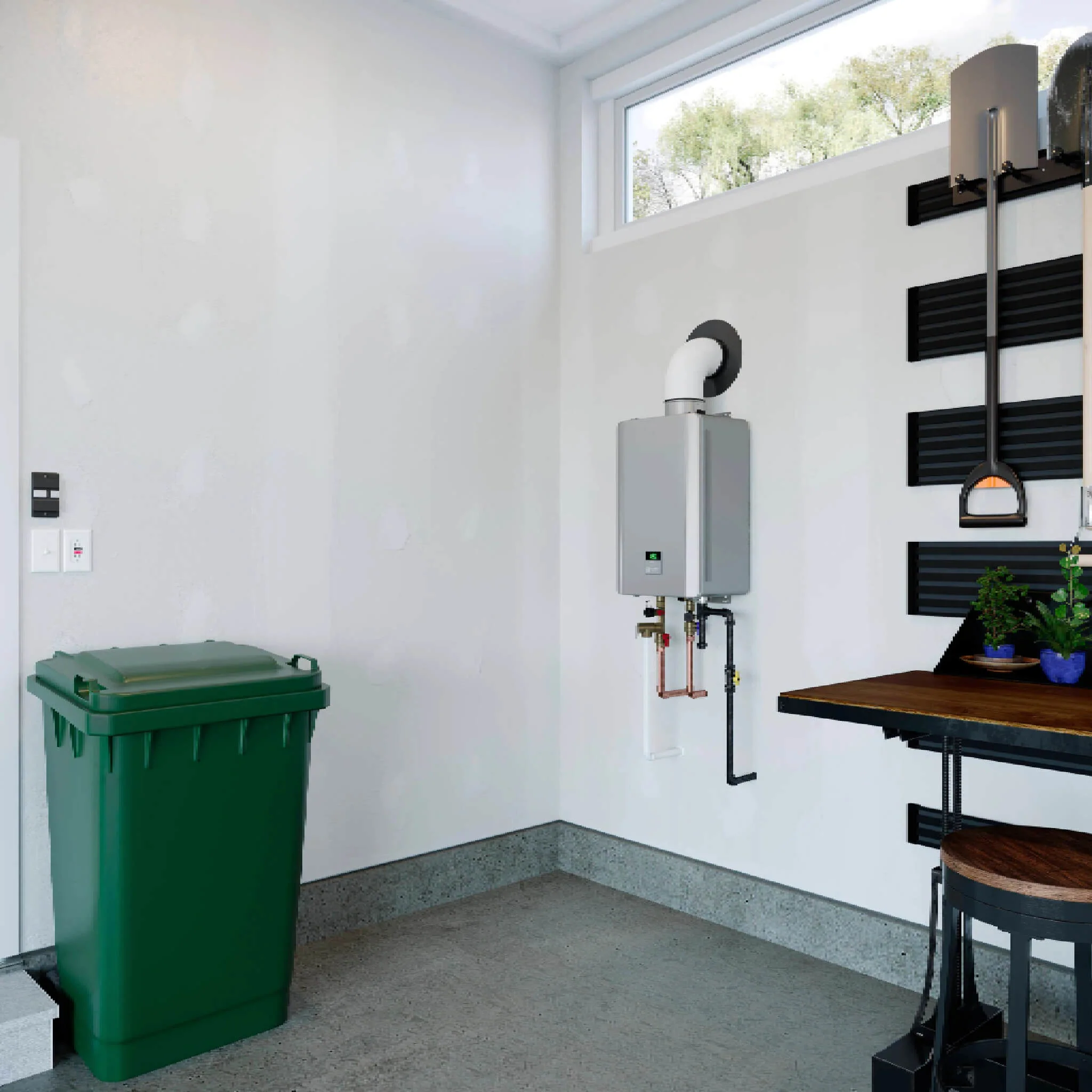 RN 9.8 GPM Indoor High-Efficiency Non-Condensing Tankless Liquid Propane Water Heater - Image 2