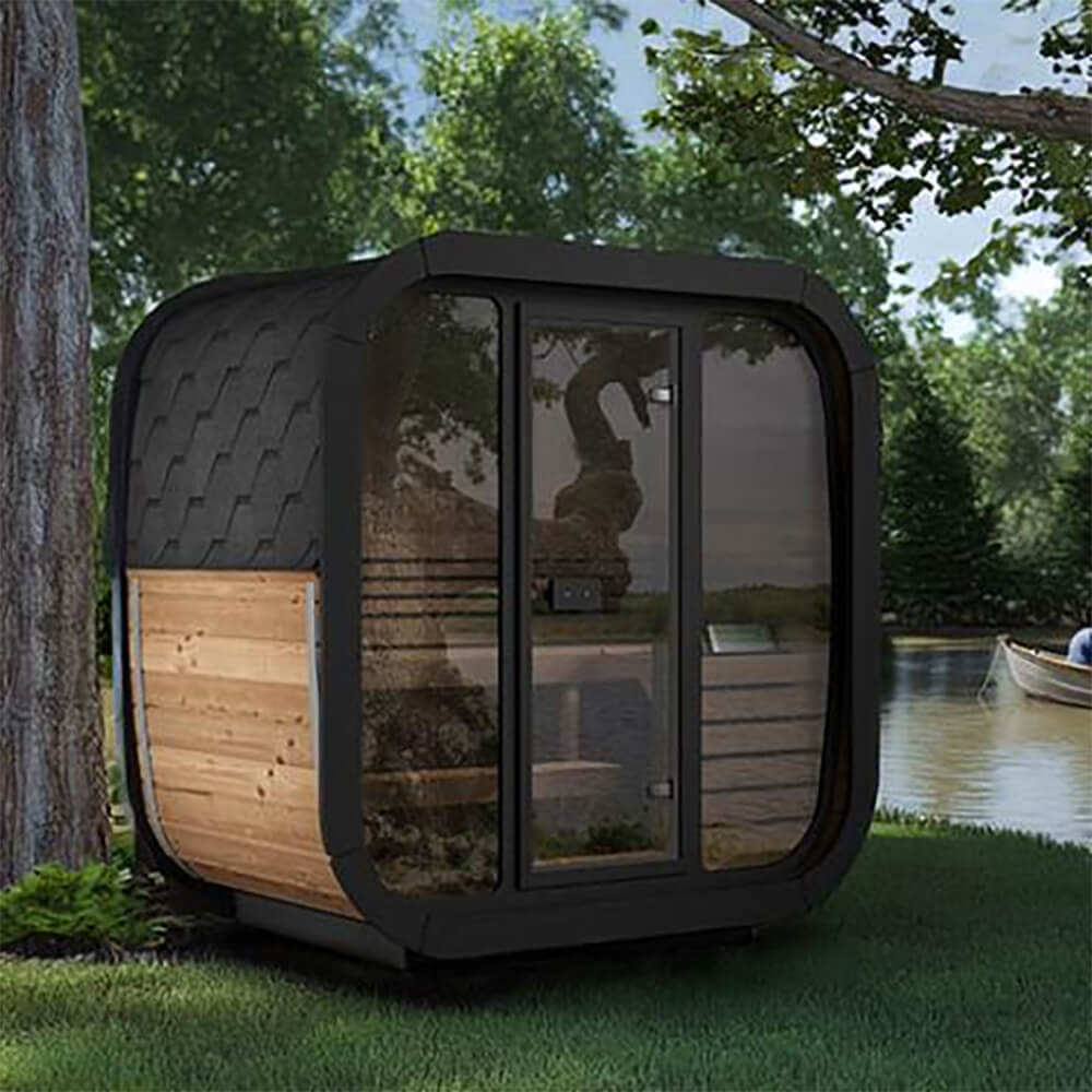 SaunaLife Model CL4G 3-Person Cube-Series Luxury Wooden Outdoor Home Sauna Kit - Image 4