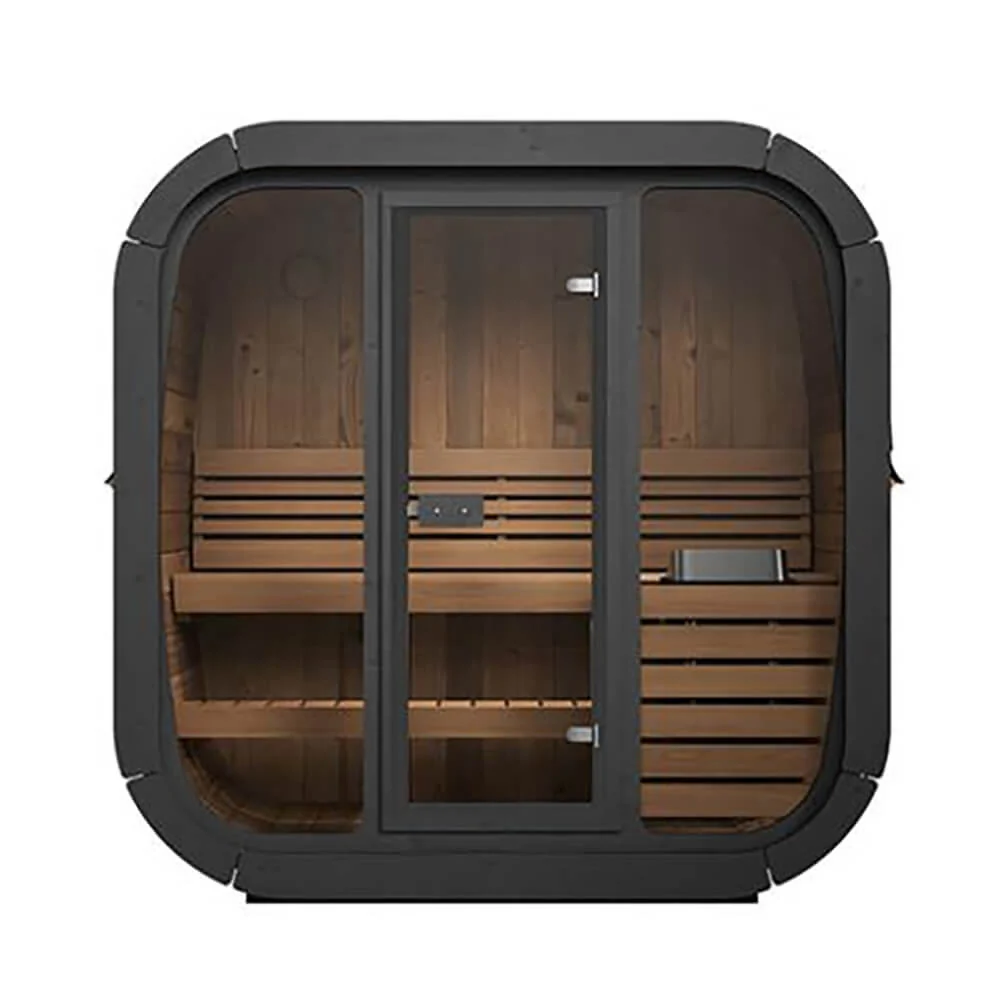 SaunaLife Model CL4G 3-Person Cube-Series Luxury Wooden Outdoor Home Sauna Kit - Image 8