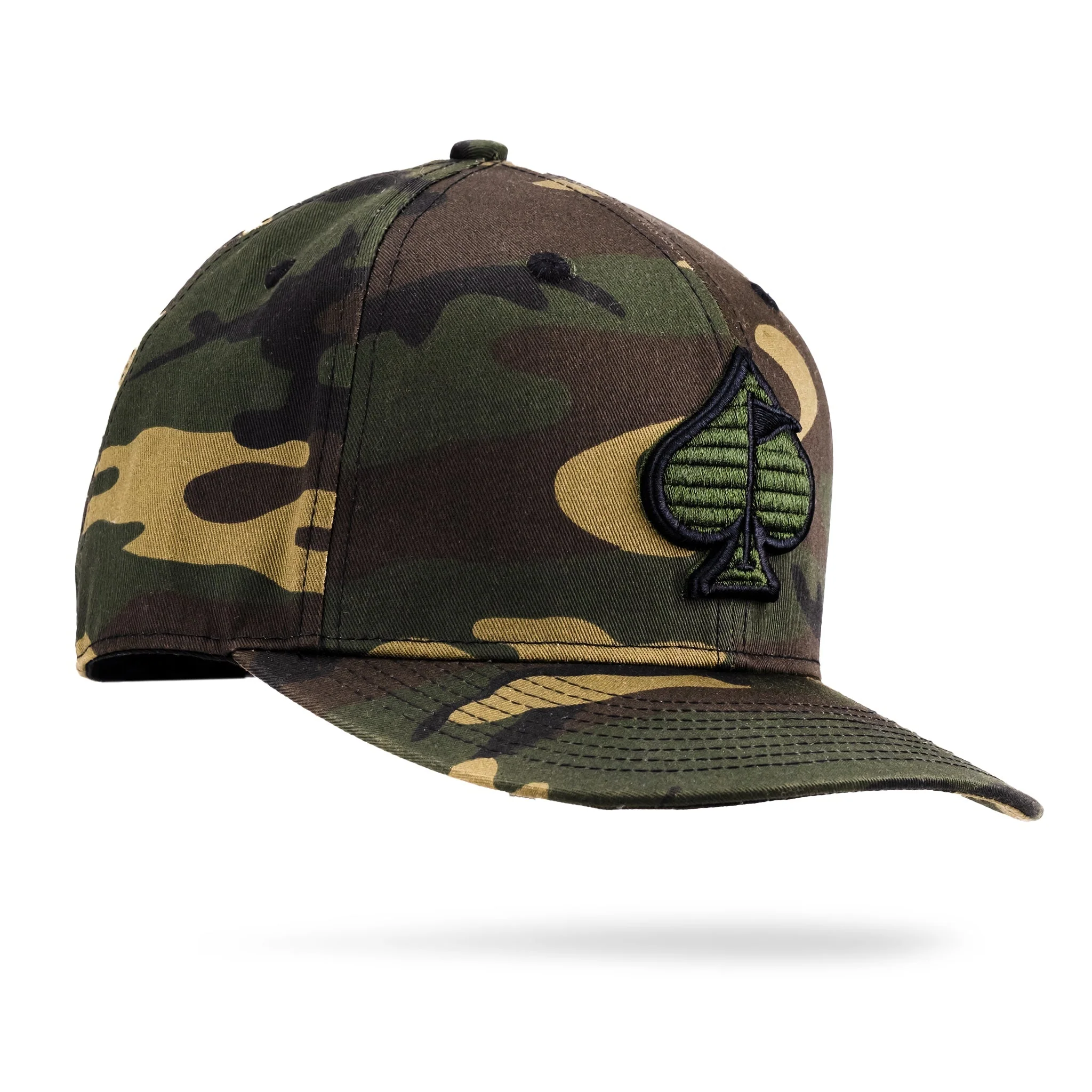 Snapback Spade Hat - Green Camo - Image 2