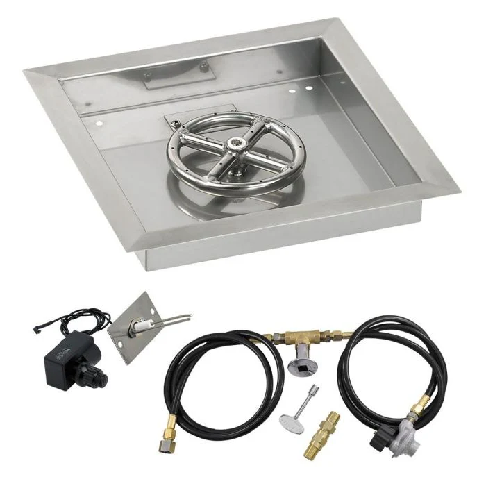 Square Stainless Steel Drop-In Pan with Spark Ignition Kit - Image 2