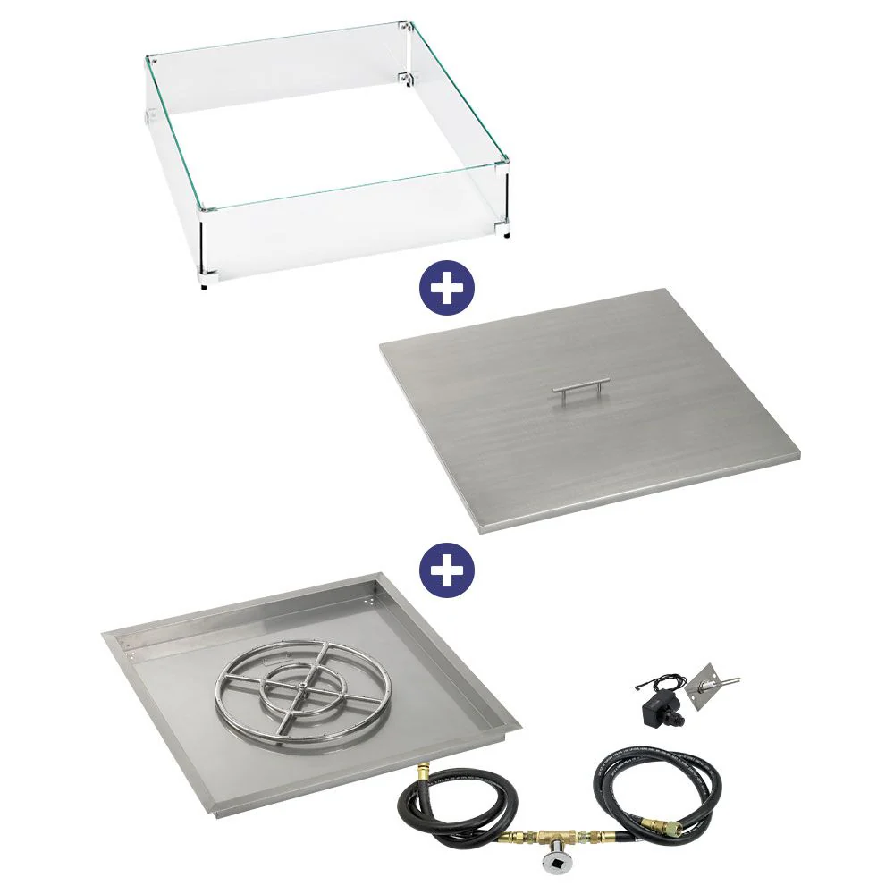 Square Stainless Steel Drop-In Pan with Spark Ignition Kit - Bundle - Image 9