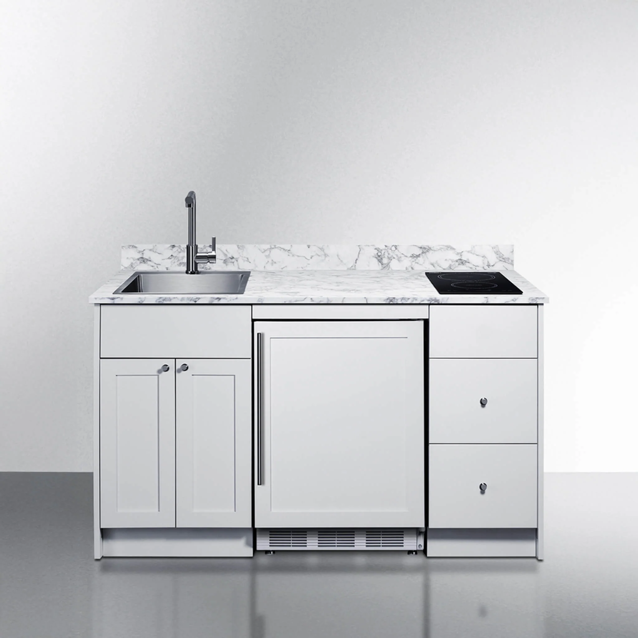 Summit Turnkey Caldera Kitchenette With A Cooktop, Refrigerator-Freezer, Sink, And Pre-Installed Cabinetry - Image 9