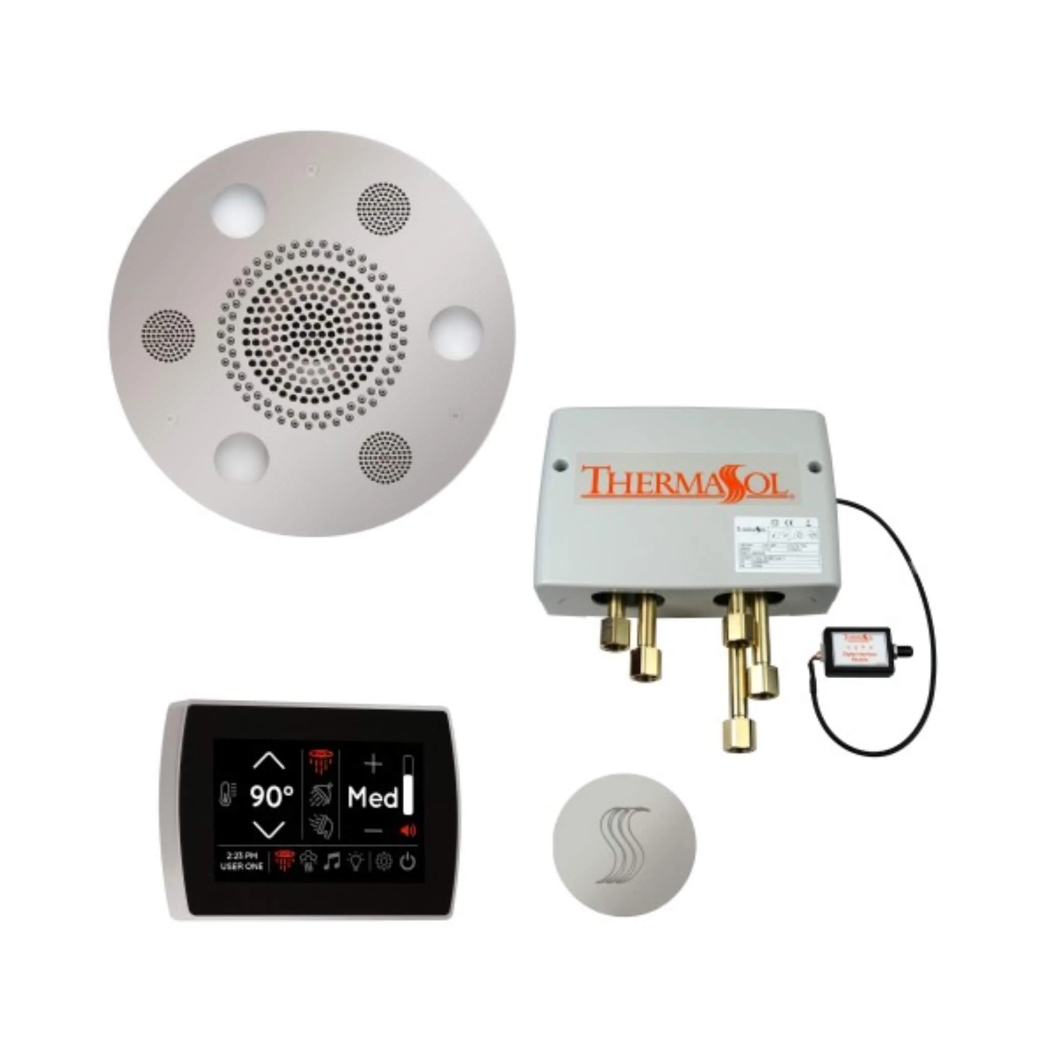 ThermaSol SignaTouch Flushmount 5-Inch Digital Shower Steam Control Package With Serenity 10