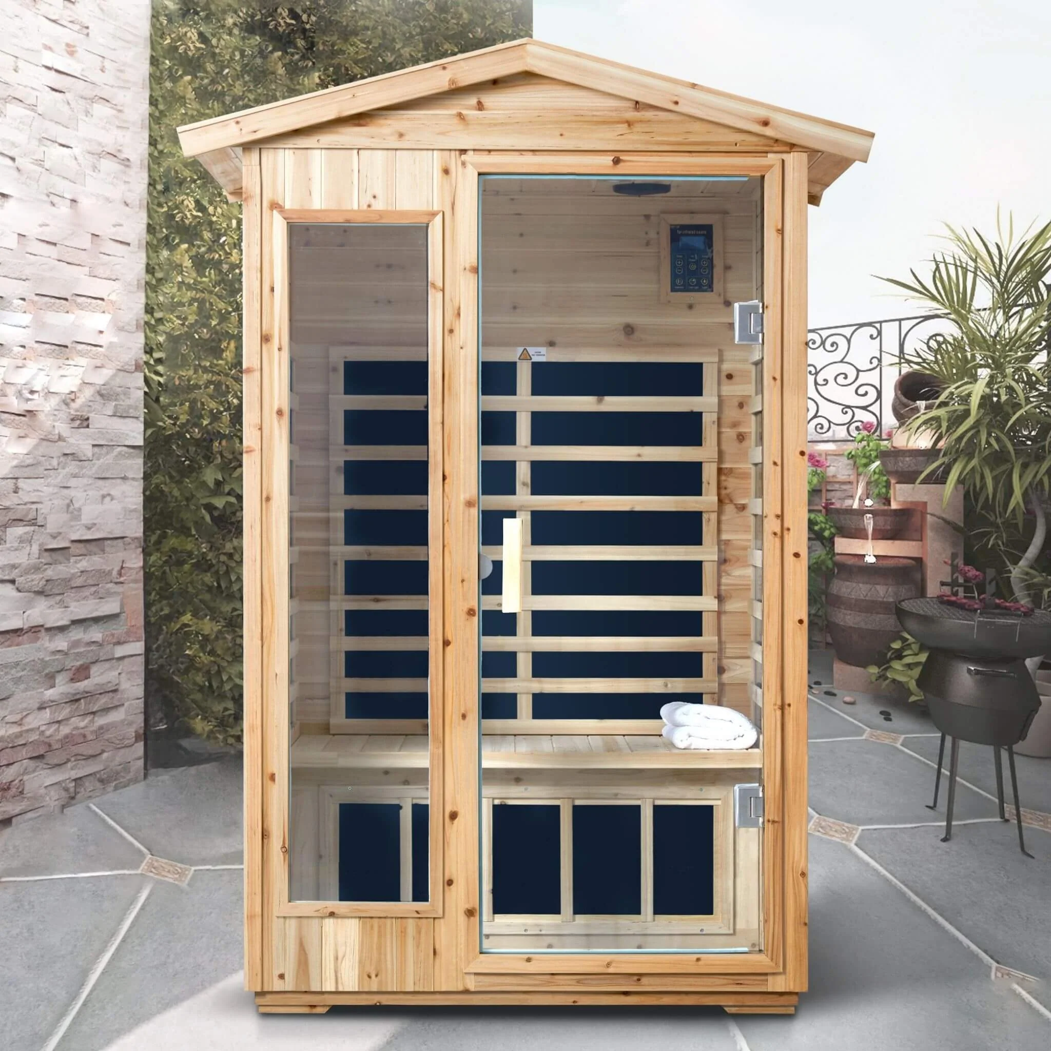 Thermora 2-Person Outdoor Infrared Sauna With Bluetooth Audio And LED Lighting - Image 4