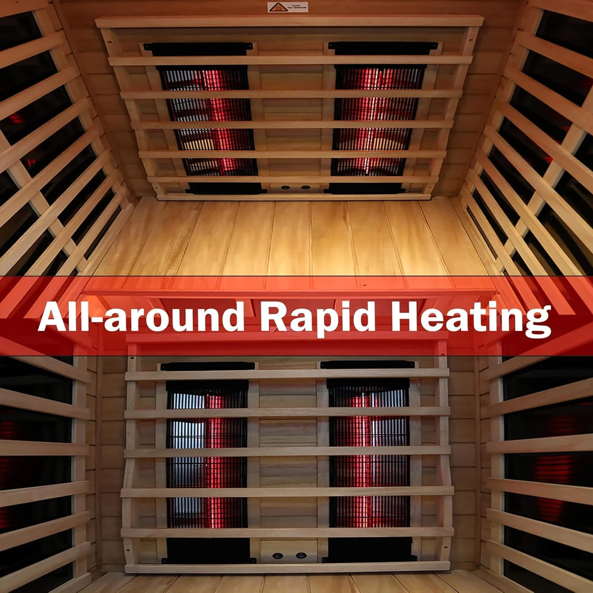 Thermora Deluxe 2-Person Outdoor Mahogany Low EMF Far Infrared Sauna with Bluetooth Audio and LED Lights - Image 6