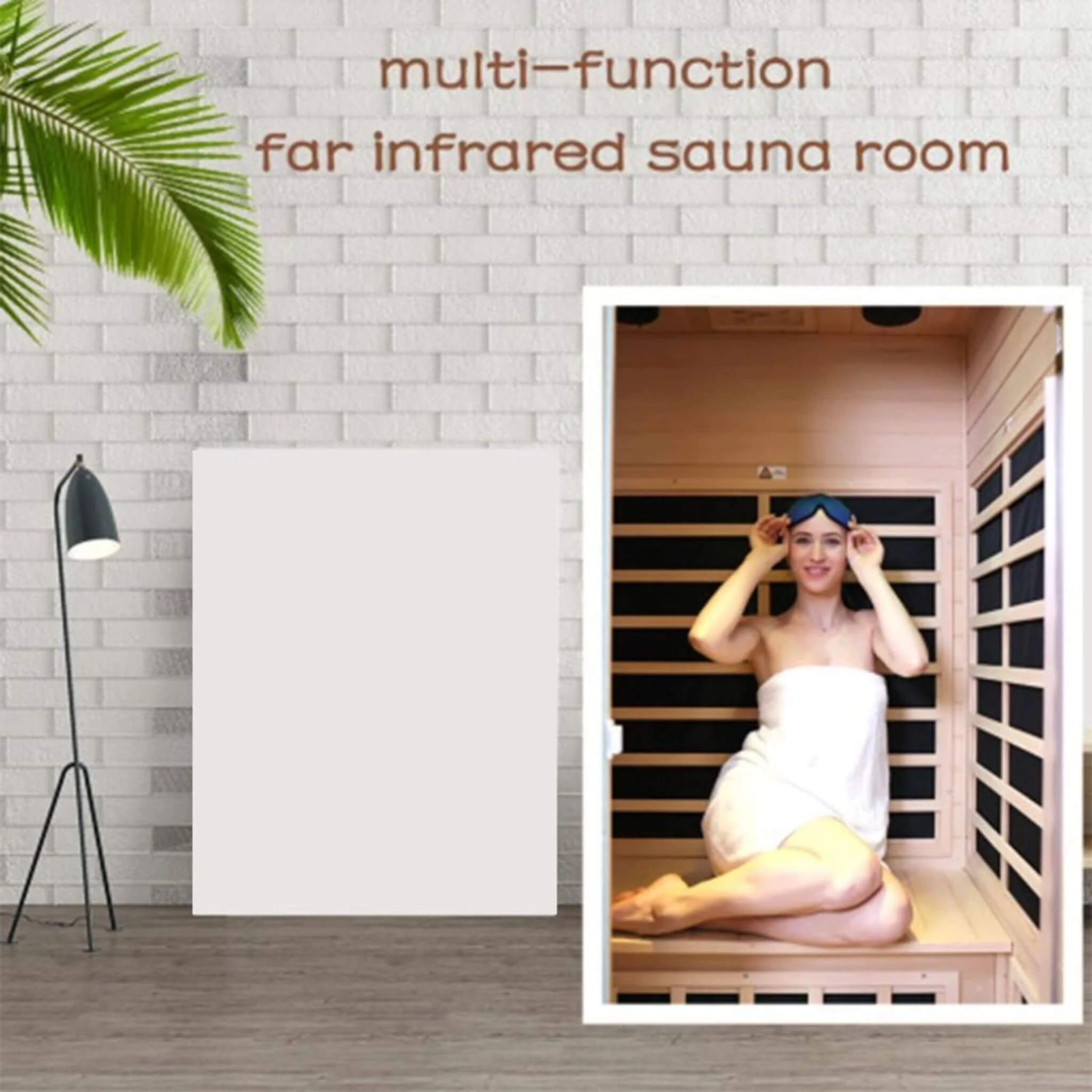 Thermora Luxury 2-Person Hemlock Wood FAR Infrared Sauna Room W/ Glass Door, 1750W - Image 5
