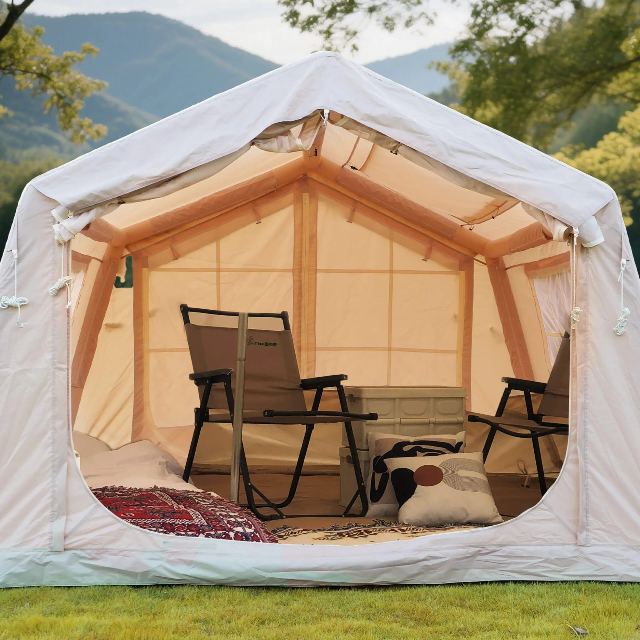 Trailora 4-Season Outdoor 4-6 People Inflatable Blow Up Camping Tent With Air Pump - Image 8