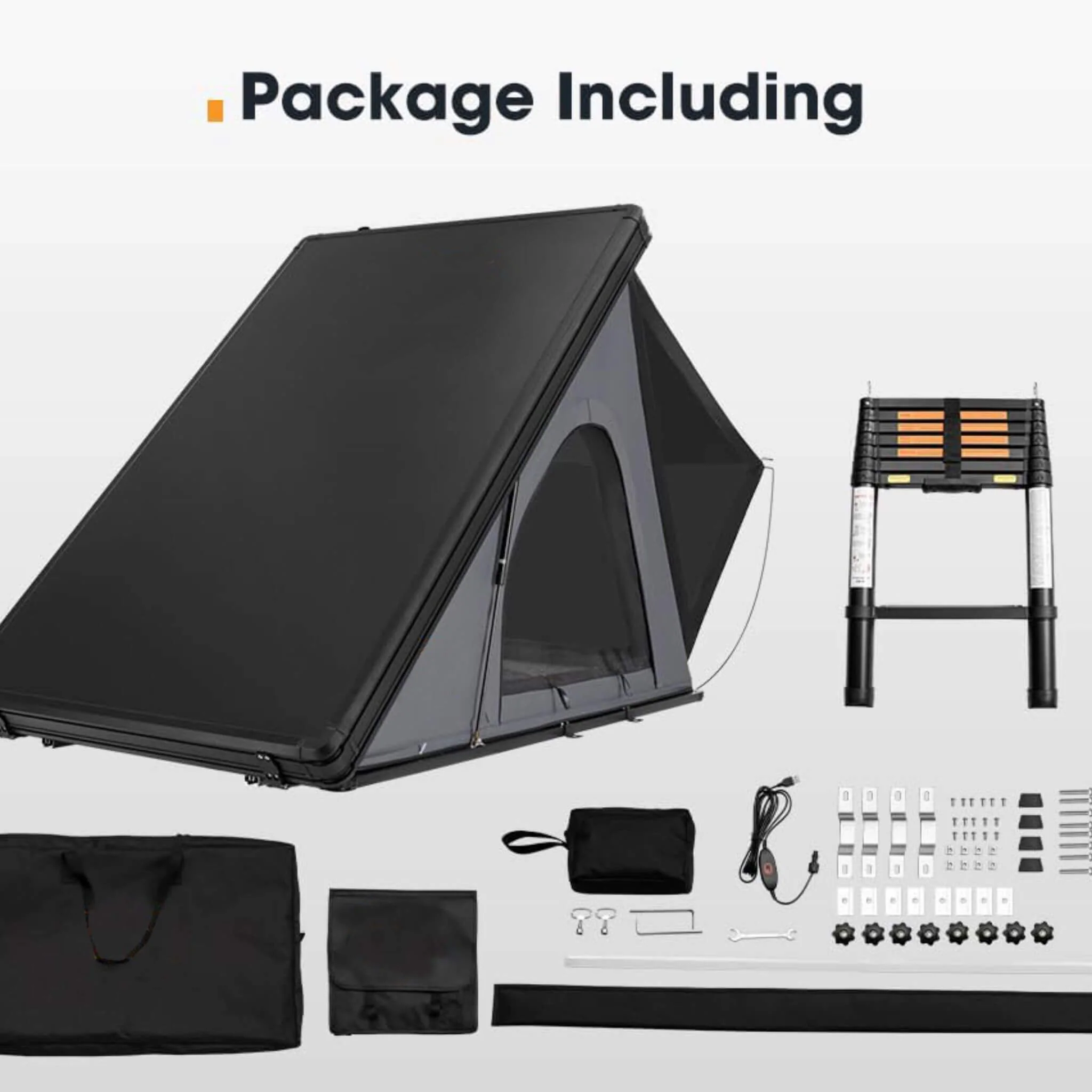 Trailora Premium Lightweight Hard Shell Rooftop Tent With LED Strip And Memory Foam - Image 12