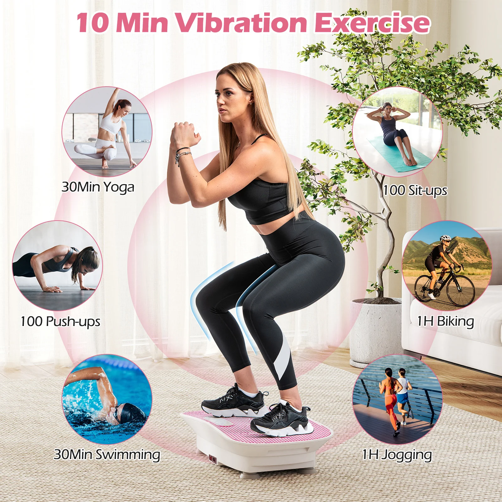 Vibration Plate Exercise Machine for Lymphatic Drainage and Weight Loss with 10 Speed Intensities - Image 5